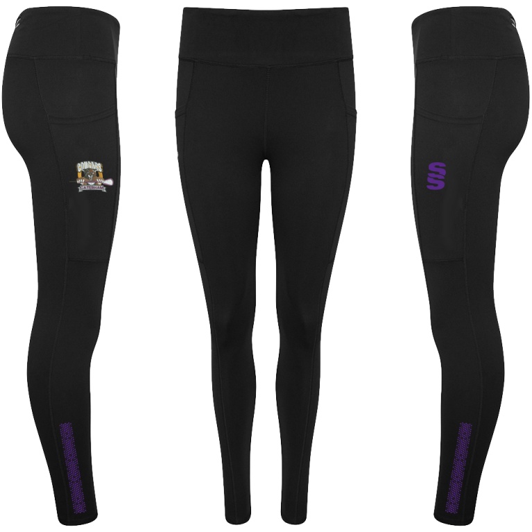 Caterham Cougars Lacrosse Club Performance Full Length Leggings : Black