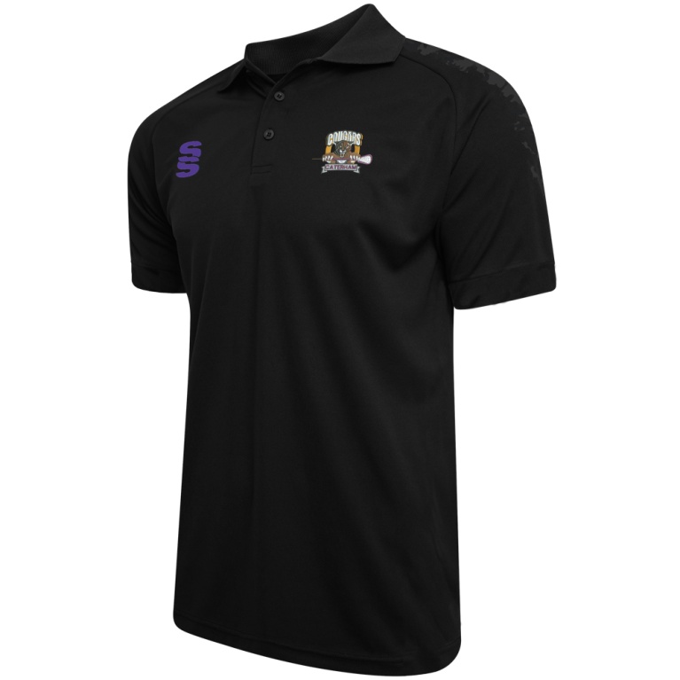 Caterham Cougars Lacrosse Club Camo Polo Shirt : Black