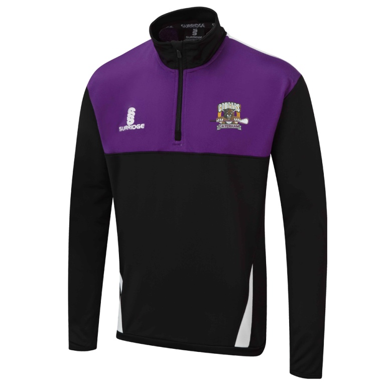 Caterham Cougars Lacrosse Club Blade Performance Top : Black / Purple / White